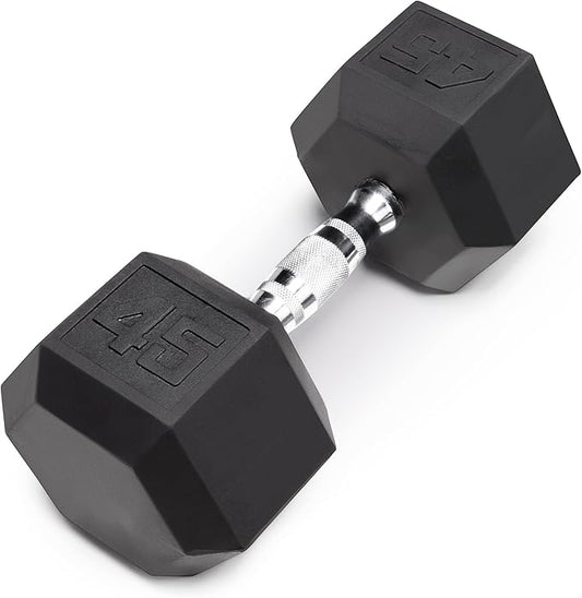 Marcy Rubber Hex Dumbbell - Available for 25lb - 50lb