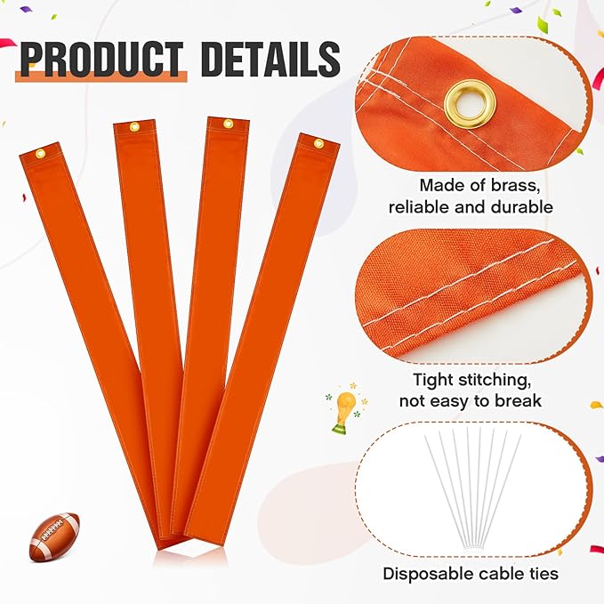 Mepase Set of 4 Football Goalpost Wind Directional 8 Fixed 4 x 42 Inch