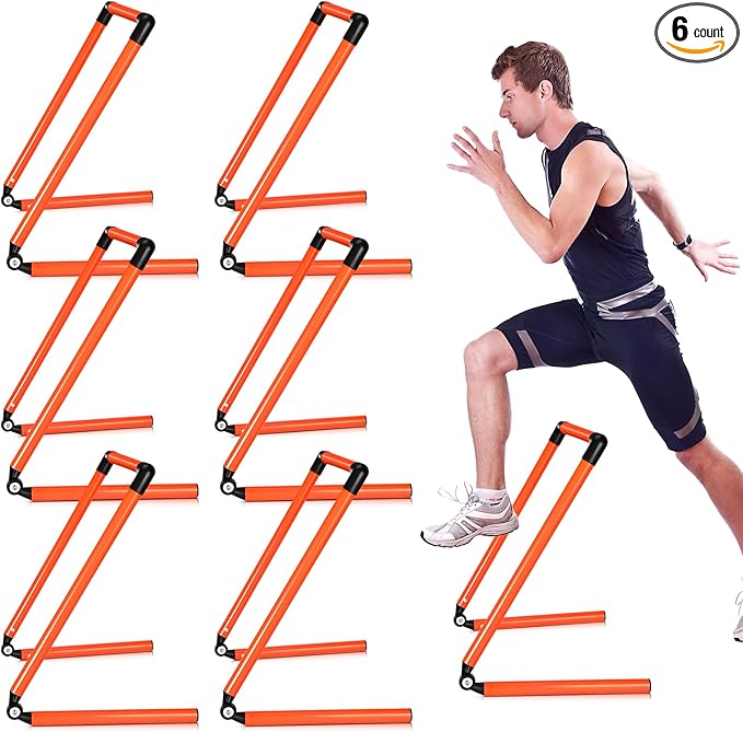 6 Pcs 20/24 Inch Adjustable Speed Training Hurdles