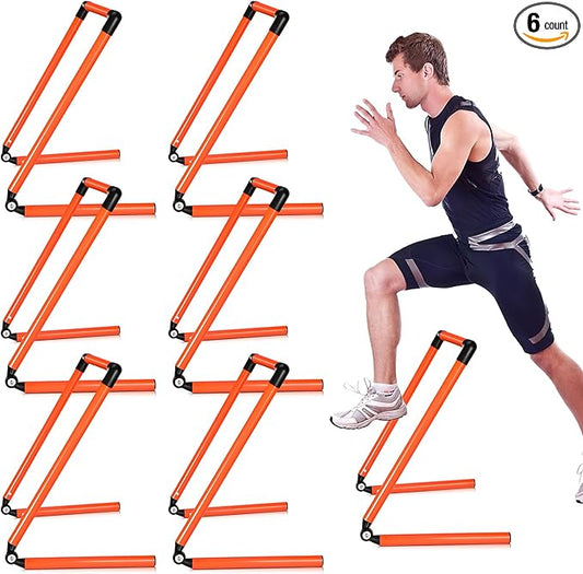 6 Pcs 20/24 Inch Adjustable Speed Training Hurdles