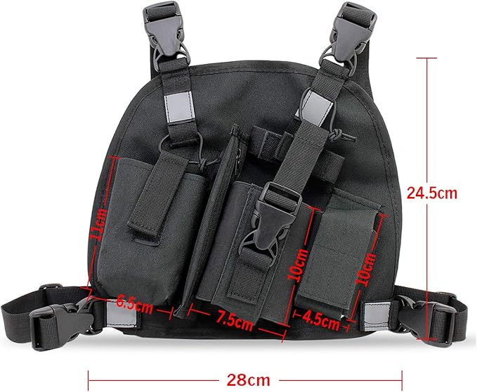 abcGoodefg Radio Chest Harness Chest Front Pack Pouch