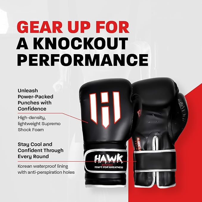 Hawk Sports Boxing Gloves for Men and Women, Comfy Boxing Training Gloves with Foam Padding for Throwing Power Punches with Confidence, Heavy Bag Boxing Gloves for Training and Sparring