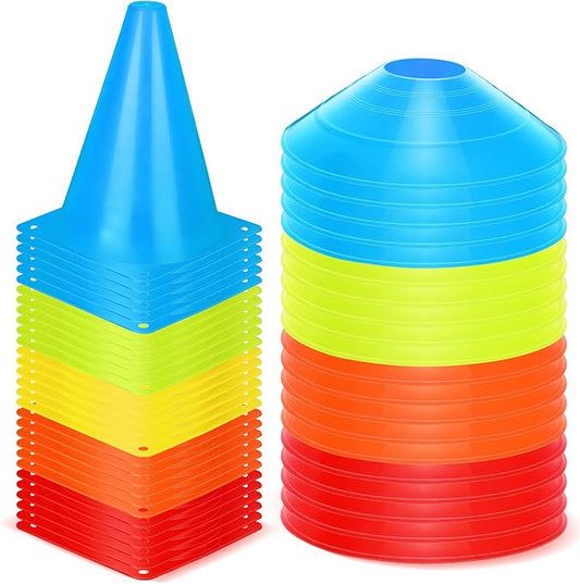 Hiboom 50 Pack Cones Sports Training Set 30 Pcs 7 Inch 20 Pcs