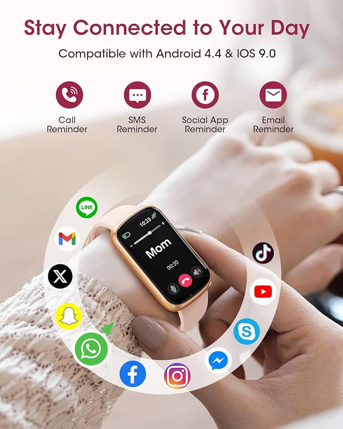 Health Fitness Tracker for Men Women: 24H Heart Rate Monitor Activity Trackers Blood Oxygen Sleep Step Calorie Tracking 5ATM Waterproof Fitness Smart Watches for Woman Compatible with iPhone Android