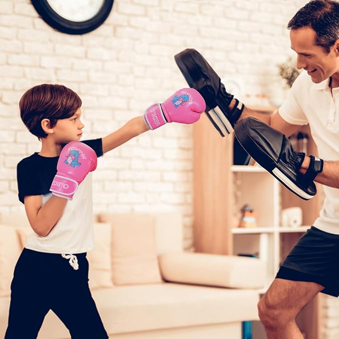 Kids Boxing Gloves, Youth Boxing Training Gloves for Kids 3-9 Year Boys and Girls, 4&6OZ Fighting Gloves, Punching Bag Kickboxing Thai Mitts MMA Training Sparring Gloves
