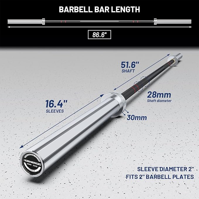 7ft Olympic Barbell Bar 45LB Load 1500-lbs Capacity Available 2" Olympic