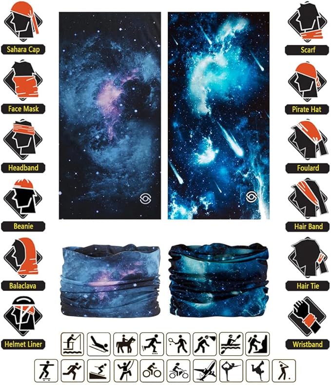 Headband Neck Gaiter Head Wrap Headwear Face Mask Magic Scarf Bandana for Men and Women