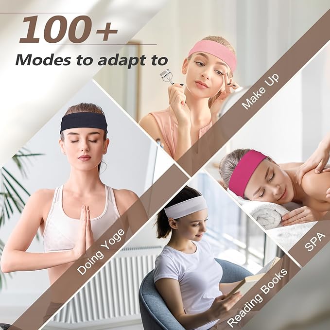 Headbands for Women Non Slip - 7PCS Fashion Sports Hair Bands for Women's Hair, Soft Cotton Cloth Stretchy Headbands for Women for Workout Yoga Running