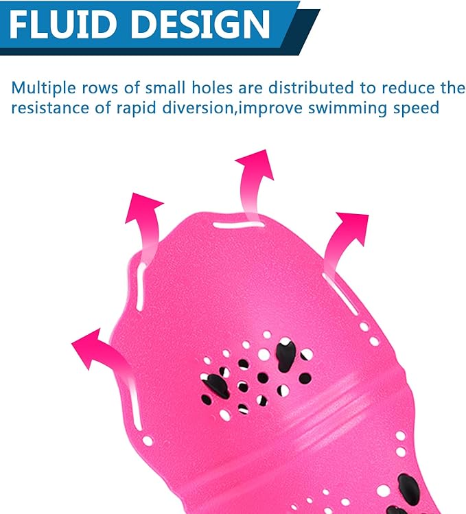 Hikeen Swim Paddle Hand for Adult and Junior, Swim Training Hand Paddles with Adjustable Straps, Swimming Hand Paddles for Training