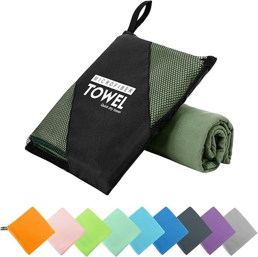 Microfiber Travel Towel (XL:30"×60" -ArmyGreen)