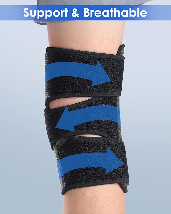 ABYON Knee Brace for Women & Men Meniscus Tear, ACL, Arthritis, Knee Support with Triple Side Stabilizers and Adjustable 360° Wraparound Strap for Maximum Knee Pain Support and Fast Recovery - Please Check How To Size Video