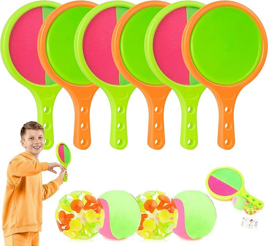 Kids Games Toss Catch Toys : Toss and 6 Paddles 6 Balls 3-12 Toddler 3Pack