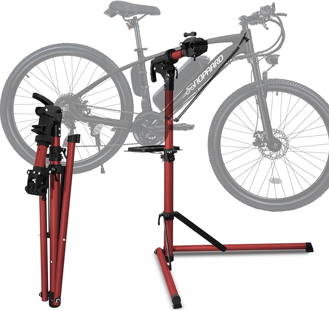 Heavy Duty Electric Bike Repair Stand Max 110 lbs, Portable Aluminum Bicycle Stand Manintenance Workstand,Suitable for Any BIke, Heavy E-Bike, Mountain Bike and Road Bike etc