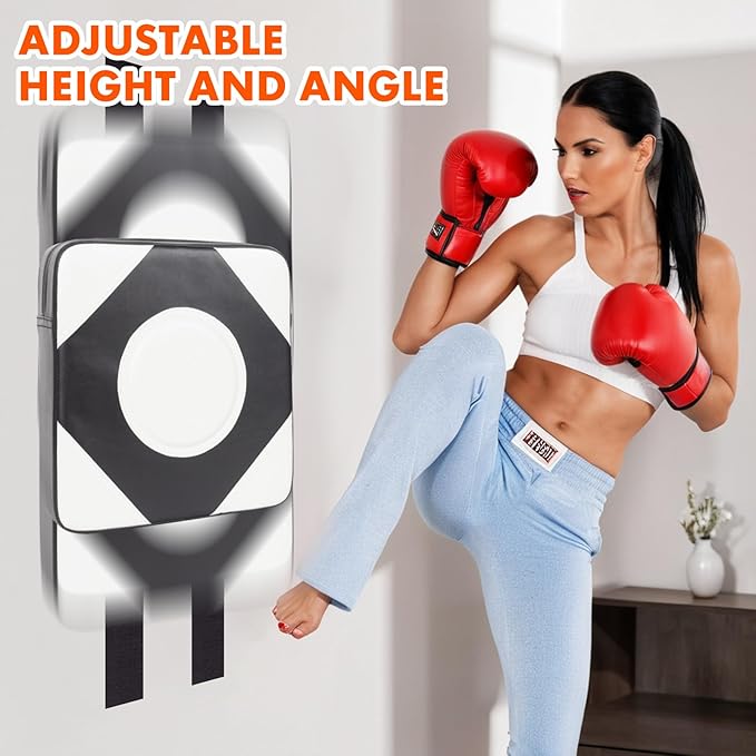 LuiceABC Wall Punching Boxing Pad, Wall Focus Target Foam, Boxing Fitness Wall Punch Bag, Leather and High Elastic Sponge Bag for Sports Training, Adjustable Height
