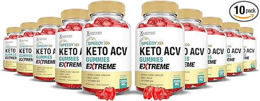 (10 Pack) Speedy Keto ACV Gummies Advanced Formula 1000MG Speedy Keto Gummies Apple Cider Vinegar Formulated with Pomegranate Beet Juice Powder B12 Vegan Non GMO 600 Gummys