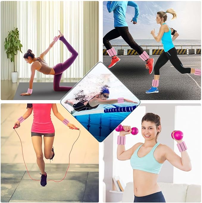 Adjustable Wrist & Ankle Weights for Women and Men 2 (1Lb (1Lb Each),