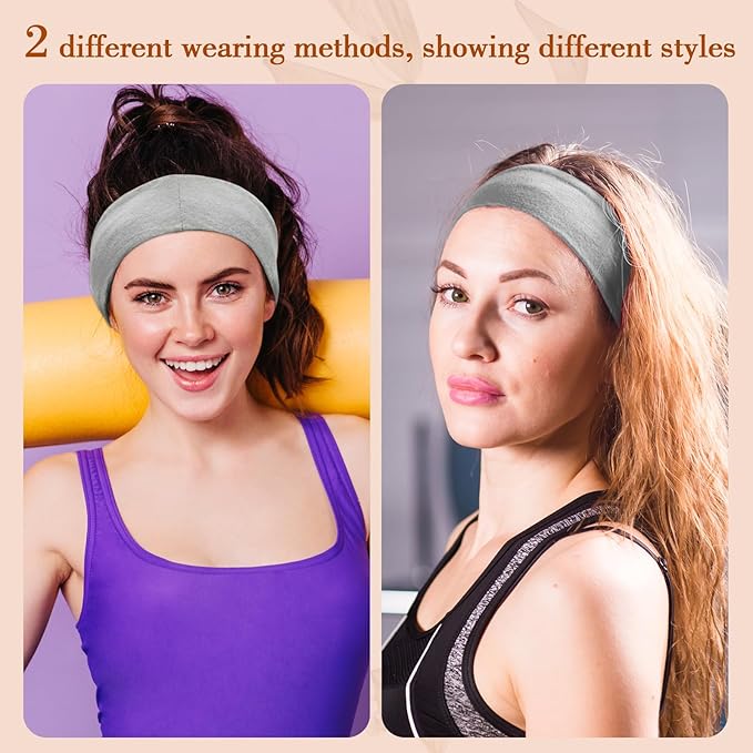 Headbands for Women, 8 Pack Wide Stretchy Headbands for Women Daily Use Sport Yoga Running