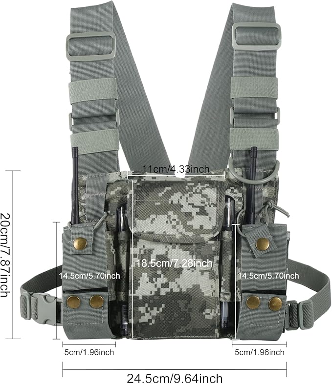 abcGoodefg Radio Chest Harness Chest Front Pack Pouch