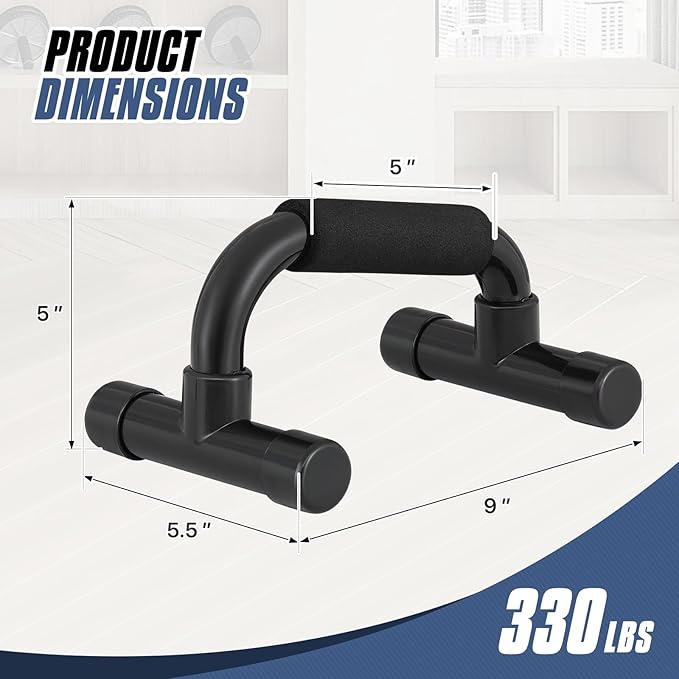 MADOG Portable Push Up Bars with Cushioned Foam Grip 1 Pair 330 lbs,