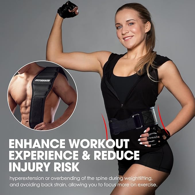 MANUEKLEAR Gym Weight Lifting Belt Weight Lifting Workout 7.5inch -