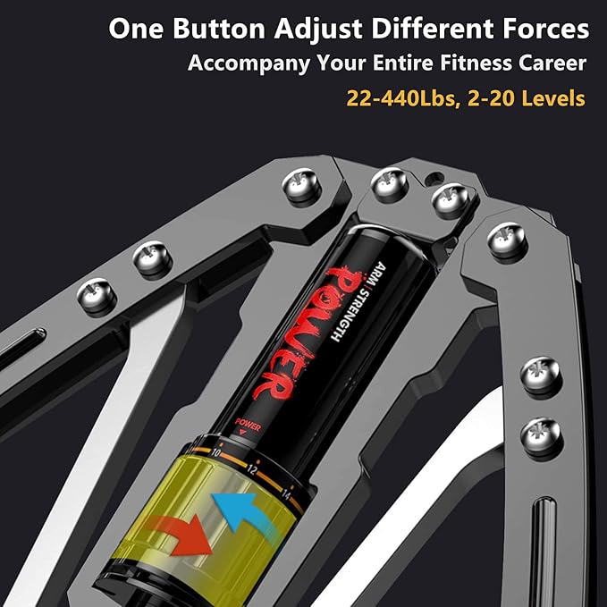 Adjustable Hydraulic Power Twister Arm Exerciser 22-440lbs Home