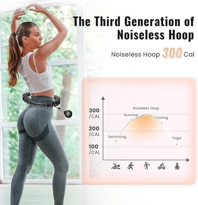65inch 32 Knots Plus Size Quiet Weighted Hula 2 in 1 Waist