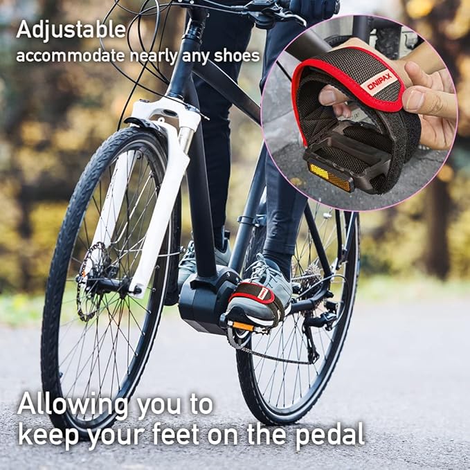ONIPAX Outdoor Bike Pedal Straps Toe Clips Straps Tape 2 PCS