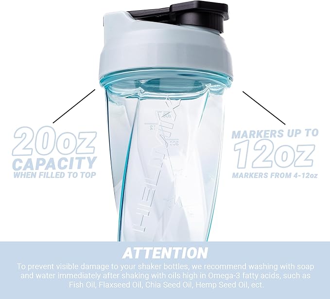 HELIMIX 1.5 Vortex Blender Shaker Bottle Holds upto 28oz | No Blending Ball or Whisk | USA Made | Portable Pre Workout Whey Protein Drink Shaker Cup | Mixes Cocktails Smoothies Shakes | Top Rack Safe