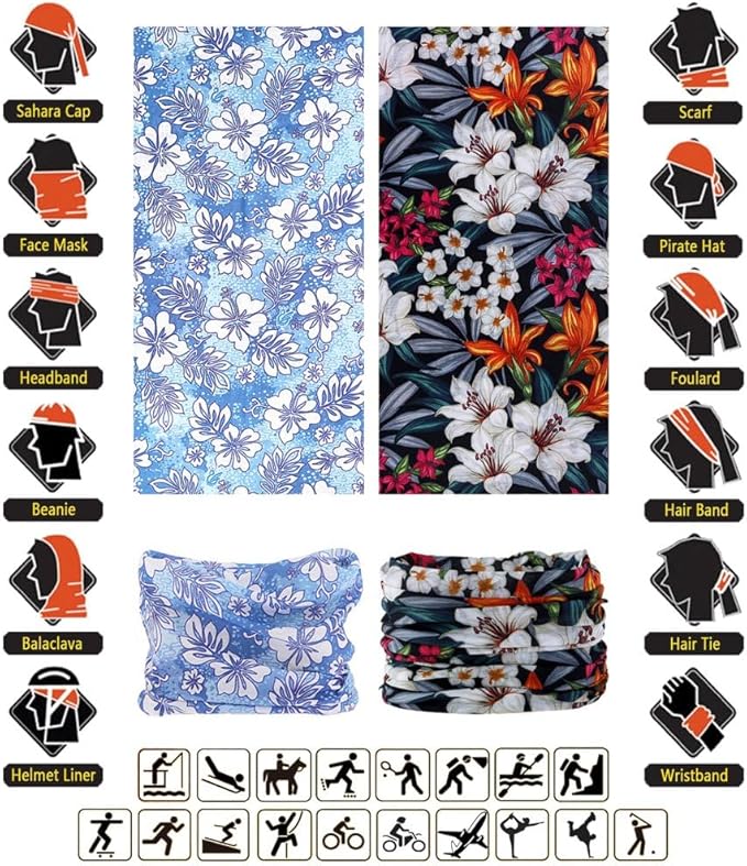 Headband Neck Gaiter Head Wrap Headwear Face Mask Magic Scarf Bandana for Men and Women