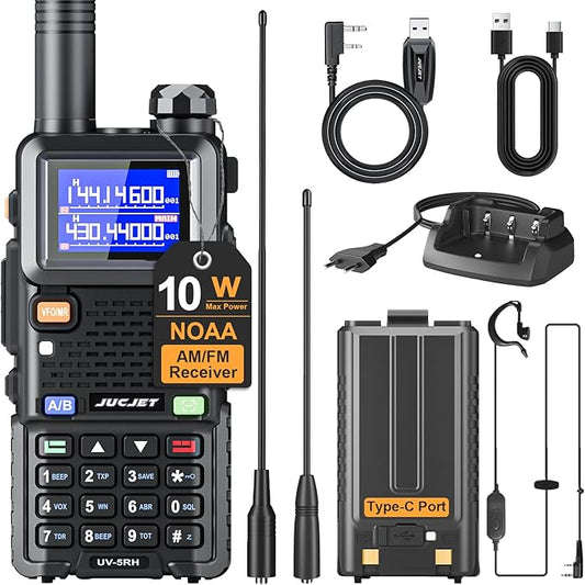 5RH Ham Long Rang Walkie Talkies 10W (Upgraded UV-5R), 999CH 999CH One 2500mAh Battery Charging(1 Pack)