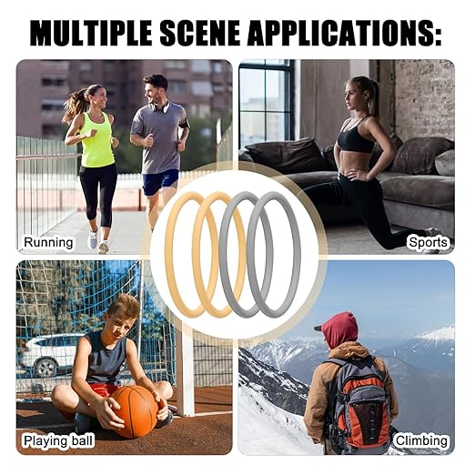 4pcs Patellar Tendon Support Strap, Silicone Patellar Knee Band Flexible Patella Knee Strap Reusable Patellar Tendon Knee Ring Brace for Basketball Running Soccer Hiking Jumpers
