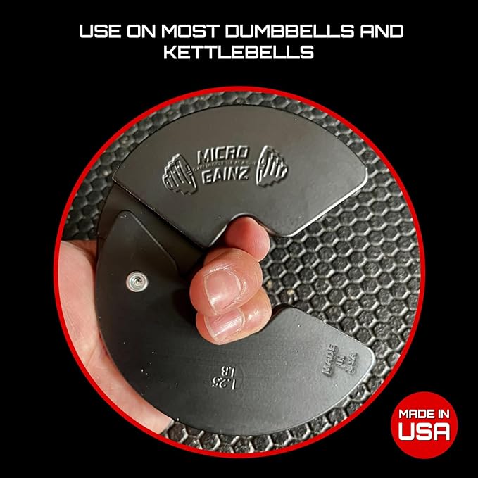 Micro Gainz Dumbbell Fractional 1.25lb Weight Plate, Ideal for Micro Loading, (Choose Color) 2 Piece Fractional Weight Plates, Designed for Dumbbell Training, Made In USA