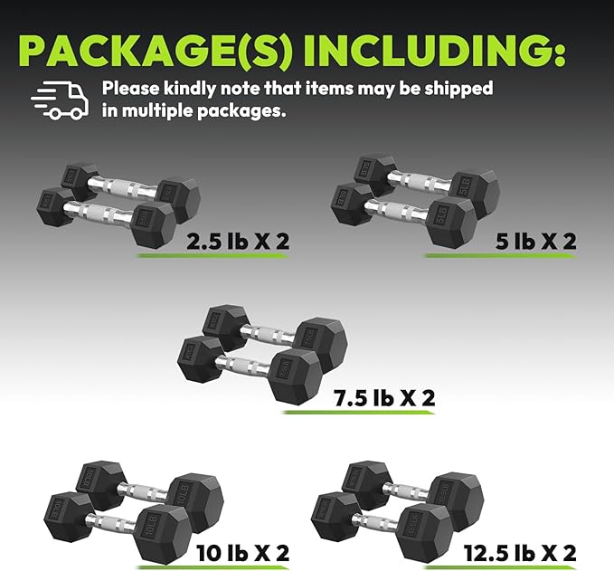 Hex Dumbbell Set, 30-480 lb Set Rubber Encased Exercise & Fitness Dumbbells, Weights Dumbbells Set, Hand Weight for Strength Training