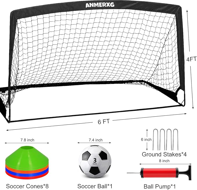 6x4FT / 9x5FT Kids Soccer Goal for Backyard