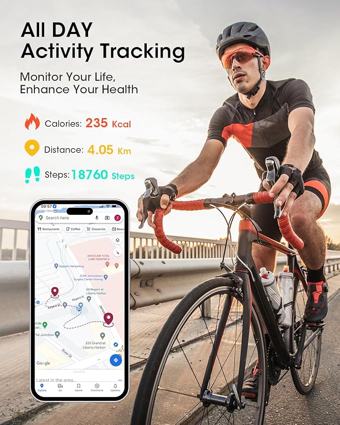 Health Fitness Tracker for Men Women: Activity Trackers with 24H Heart Rate Monitor Blood Oxygen Sleep Tracker Calorie Step Counter 5ATM Waterproof Fitness Smart Watches Compatible with iPhone Android
