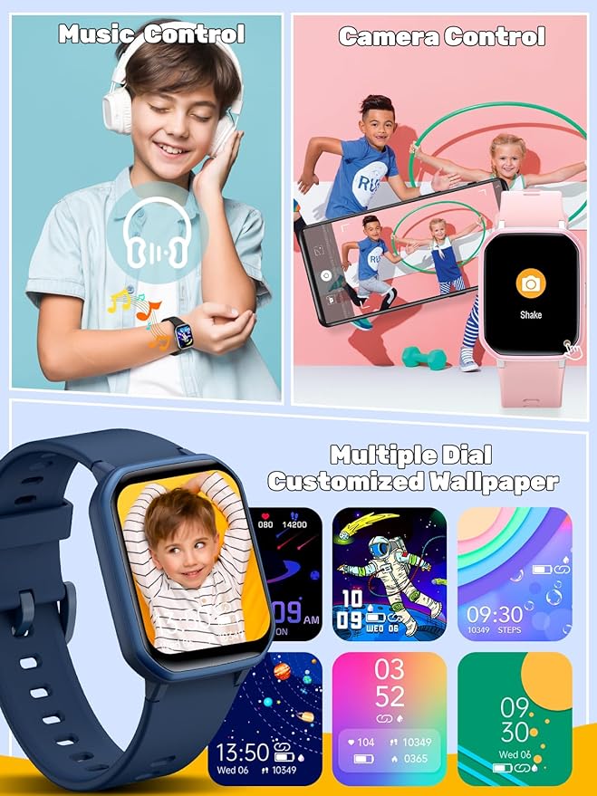 Kids Smart Watch for Boys Girls,Children Fitness Tracker with Heart Rate Sleep Monitor,Waterproof Activity Tracker Pedometer Step Counter for Android iPhone