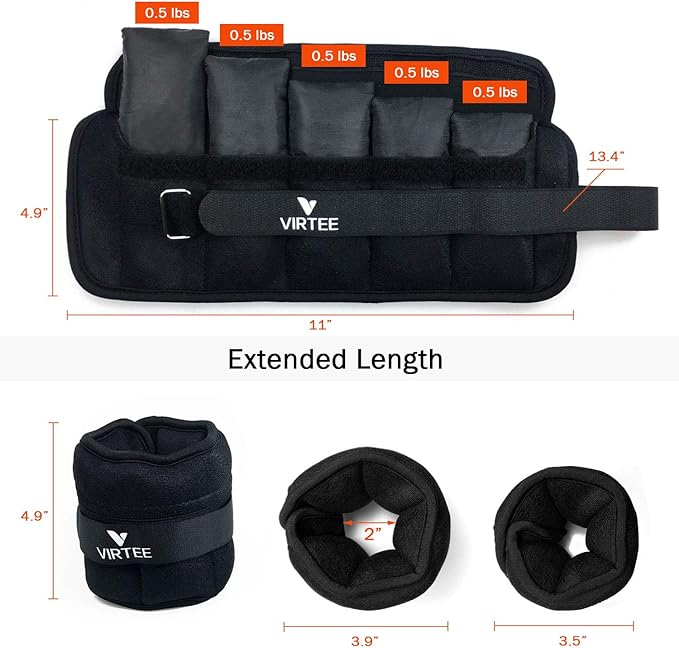Adjustable Ankle Weights for Women Men Kids 1-5/11 lbs(1 lbs(1 Pair)