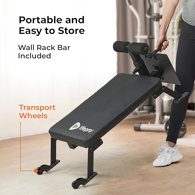 Lifepro Nordic Curl Workout Bench - Home Gym 1" & 2" Olympic