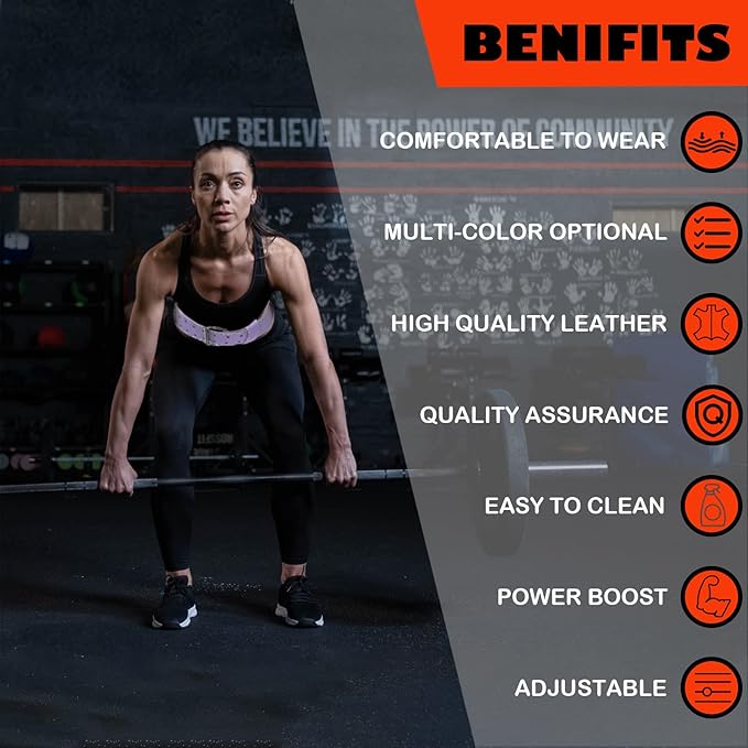 9mm Leather Fitness Weight Lifting Belt for Women&Men 4 Inches