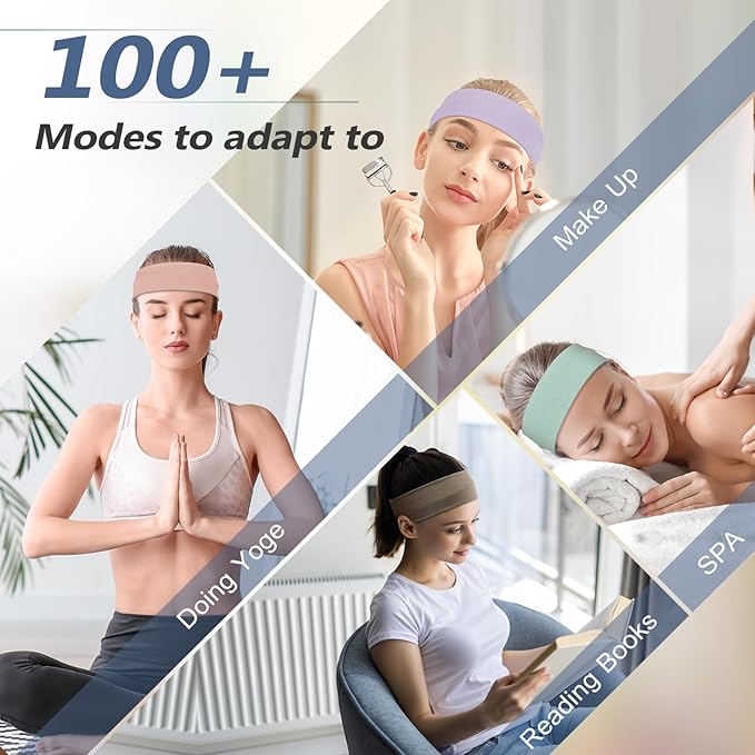 Headbands for Women Non Slip - 7PCS Fashion Sports Hair Bands for Women's Hair, Soft Cotton Cloth Stretchy Headbands for Women for Workout Yoga Running