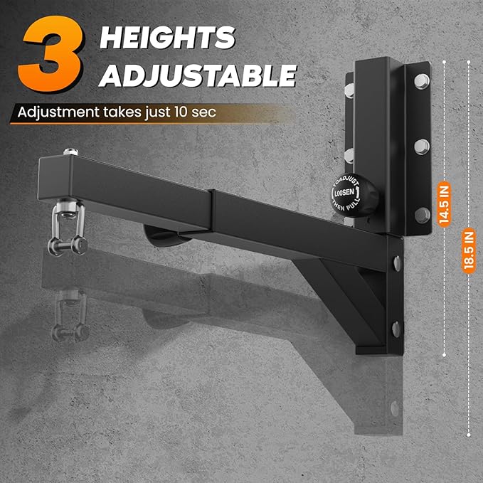 Heavy Duty Adjustable Punching Bag Hanger Wall Mount - Quick-Release Length & Height Heavy Bag Hanger, 800lb Capacity Punching Bag Stand for Home Gym, Boxing, MMA Training