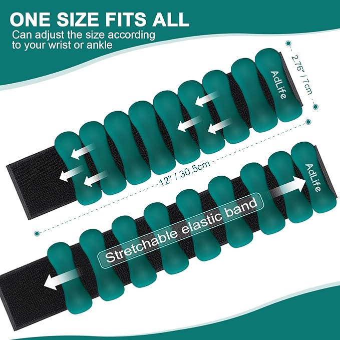 2lbs Adjustable Pilates Wrist Ankle Weights for Women 2(1 lb