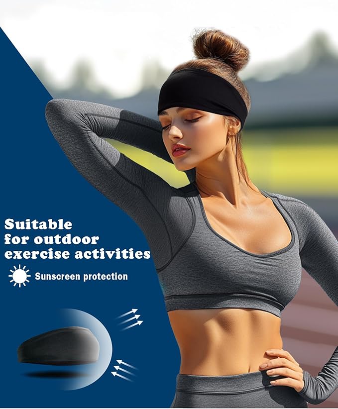 Headband for Men & Women, Sweat Wicking Sports Sweatband Headbands, Workout Running Training Yoga Basketball Hairband