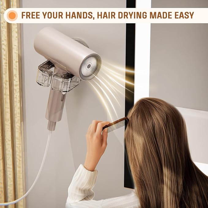 Acrylic Hair Dryer Holder Wall Mounted 2 Pack