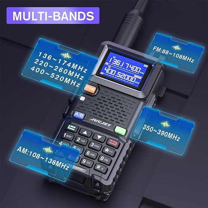 5RH Ham Long Rang Walkie Talkies 10W (Upgraded UV-5R), 999CH 999CH One 2500mAh Battery Charging(1 Pack)