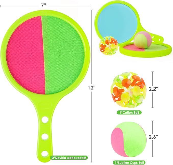 Kids Games Toss Catch Toys : Toss and 6 Paddles 6 Balls 3-12 Toddler 3Pack)