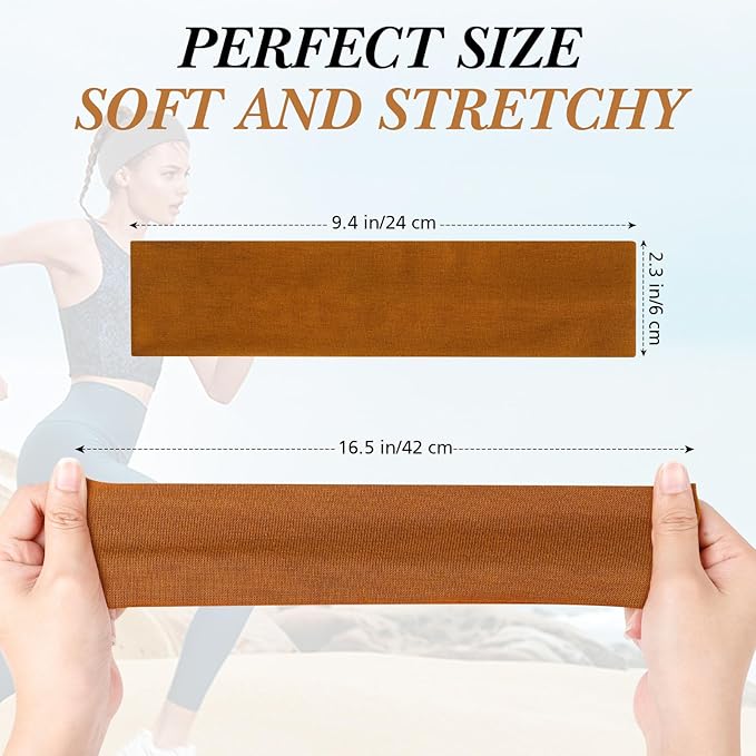 Headbands for Women Non Slip, Stretchy Sweat Headband for Workout Yoga Running, Head Bands for Women's Hair - 8 Pack