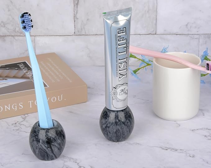 2 Pcs Marble Toothbrush Holders
