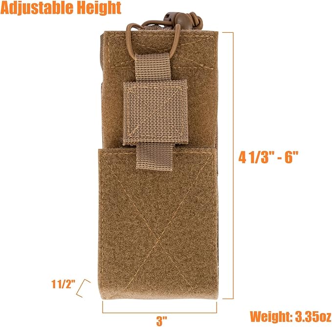Adjustable Radio Pouch MOLLE Radio Holder for Tactical 5.56mm 7.62mm 7.62mm Magazine