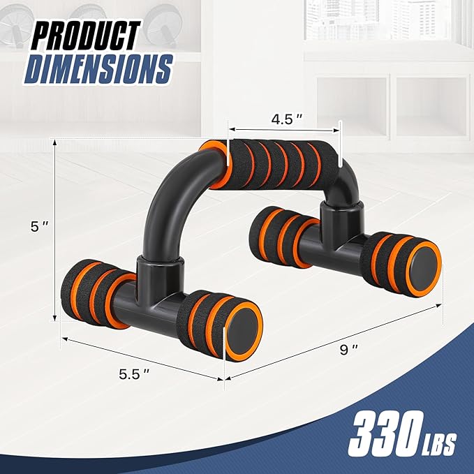MADOG Portable Push Up Bars with Cushioned Foam Grip 1 Pair 330 lbs,